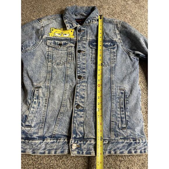 Nickelodeon Members Only Jacket Blue Denim SpongeBob Graphic Trucker Medium - Picture 6 of 7